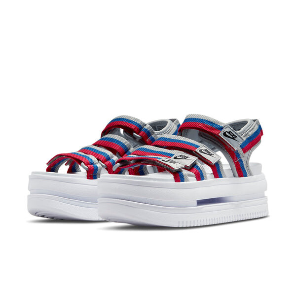 Тапочки icon classic velcro thick sole stylish sports white blue red sandals 'white blue red' Nike, белый — фото 3
