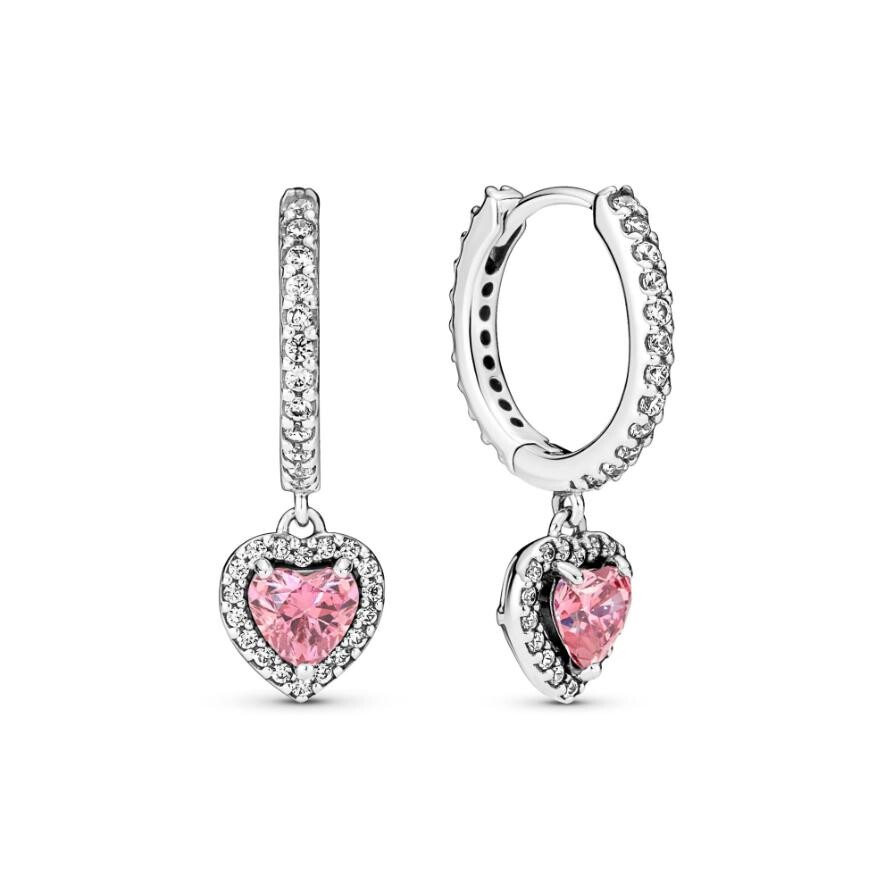 

Серьги Pandora Sparkling Halo Heart Hoop Earrings, стерлинговое серебро