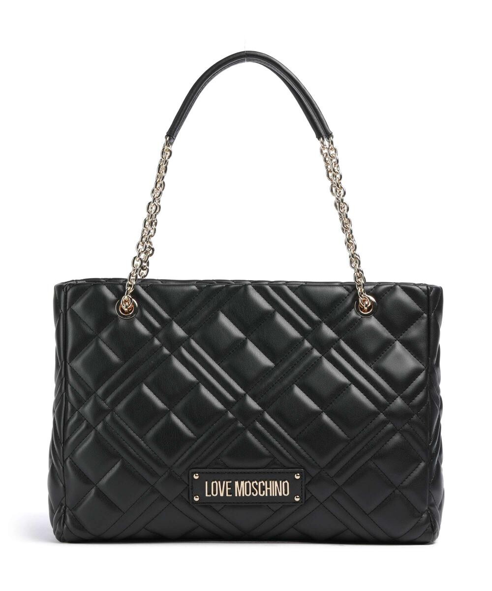 

Стеганый шоппер из искусственной кожи Love Moschino, черный