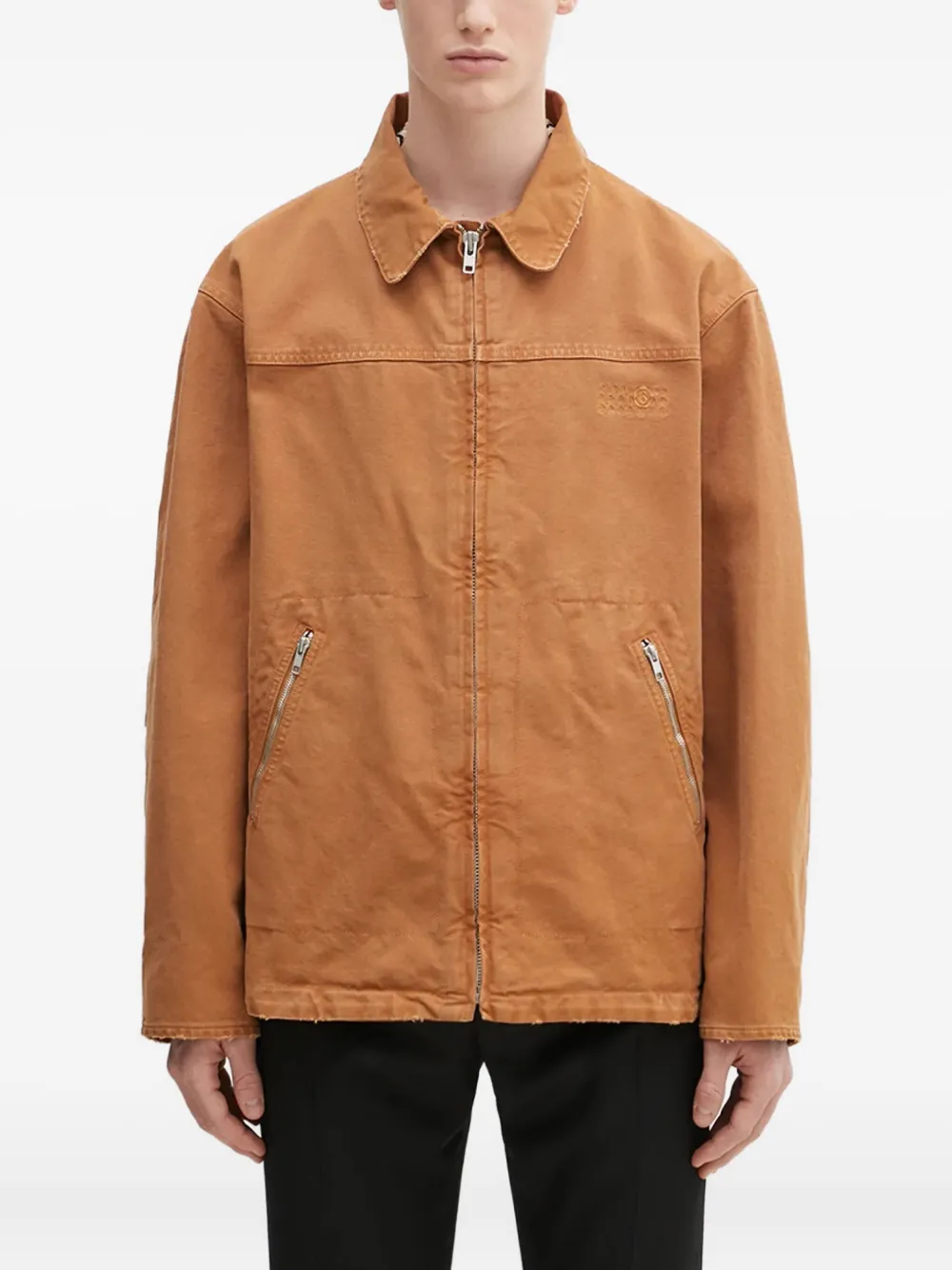 

Куртка на молнии со вставками MM6 Maison Margiela, коричневый