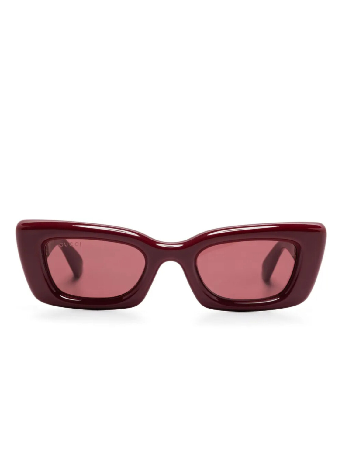 

Gucci Eyewear солнцезащитные очки в прямоугольной оправе, красный