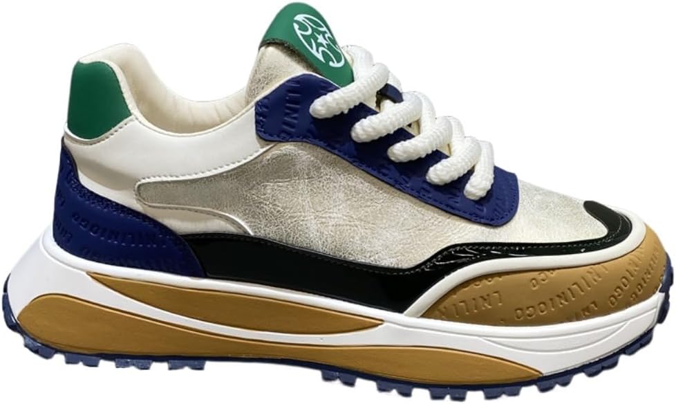 

Повседневные мужские кроссовки с цветными блоками, дышащие, на шнуровке, стиль «папа», массивная подошва, обувь для повседневного ношения Lexamen, хаки