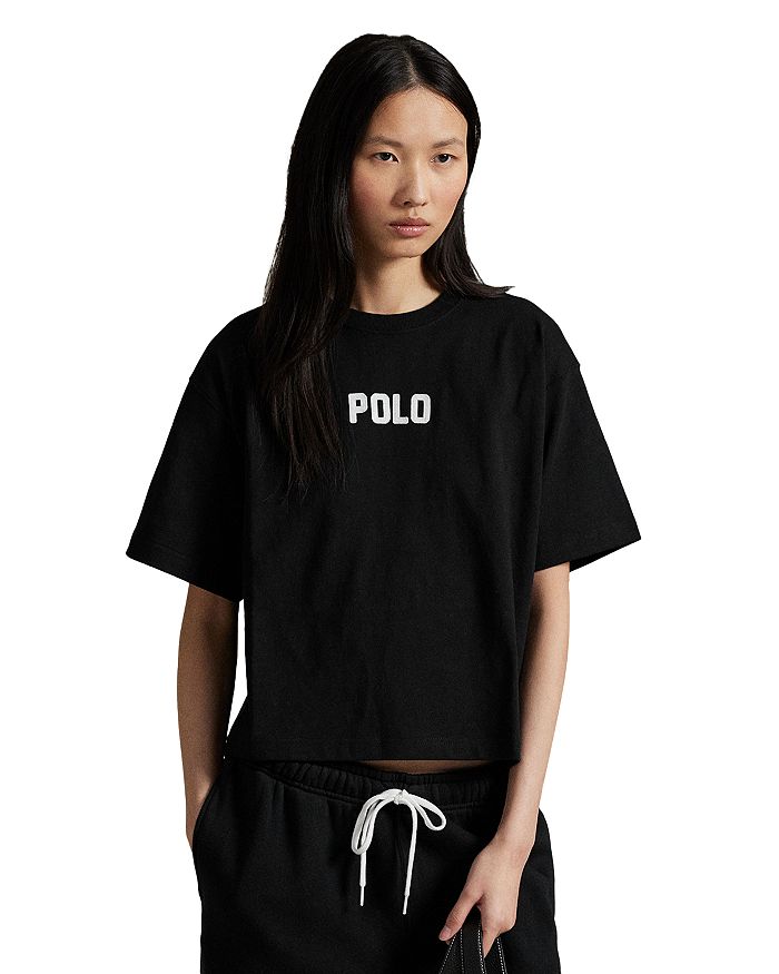 

Футболка с круглым вырезом и логотипом Lauren Ralph Lauren из хлопкового джерси Ralph Lauren, черный