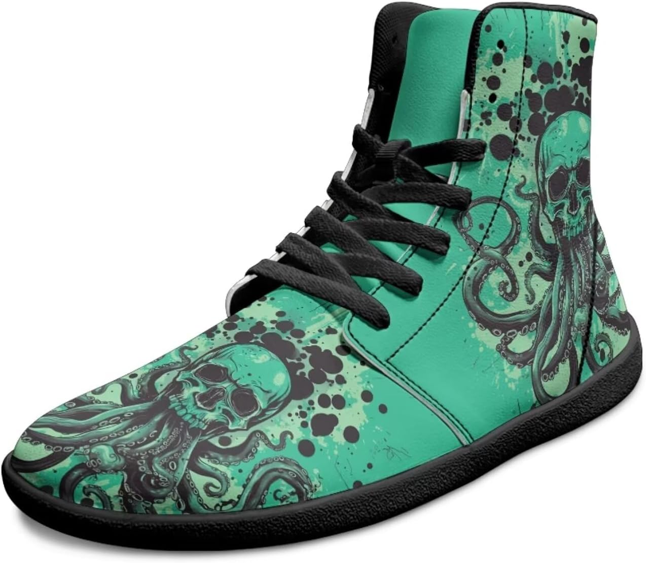 

Мужские высокие кроссовки с черепом, с широкой ноской, противоскользящие, повседневные, дышащие для ходьбы Xixirimido, зеленый