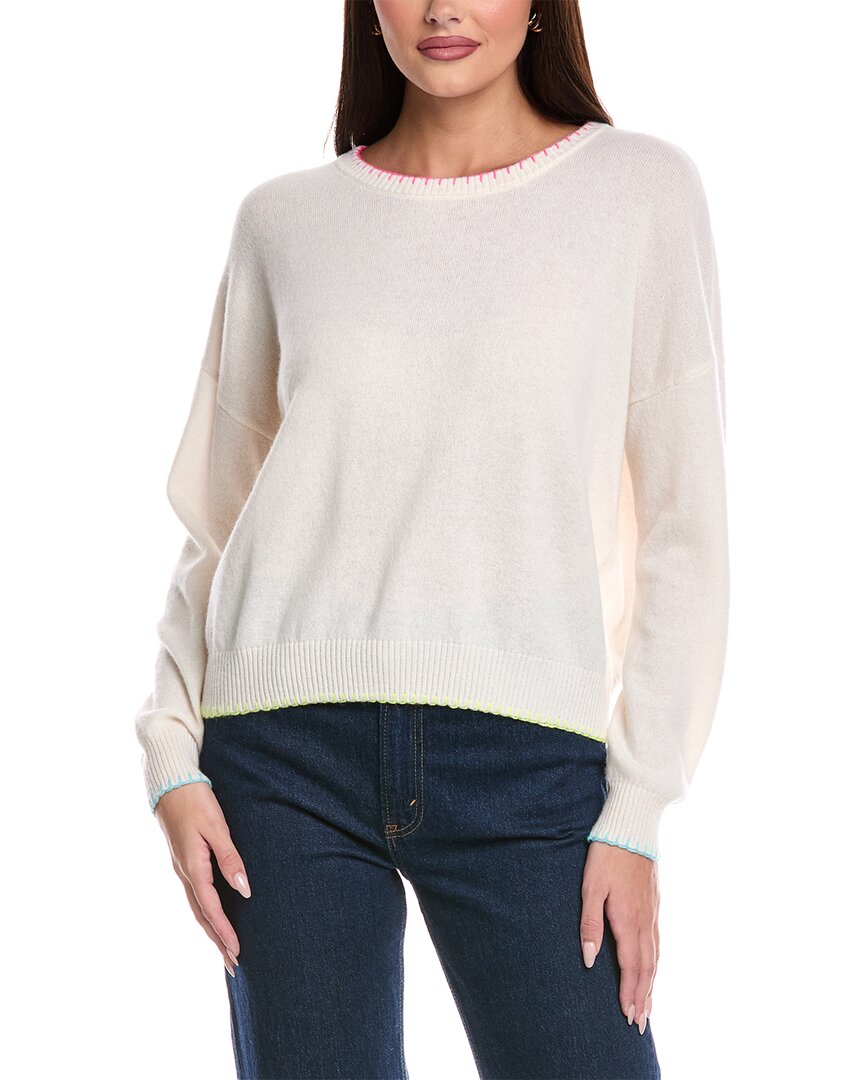 

Брод Кашемир Радужный Стежок Звезда Кашемировый свитер Brodie Cashmere, белый