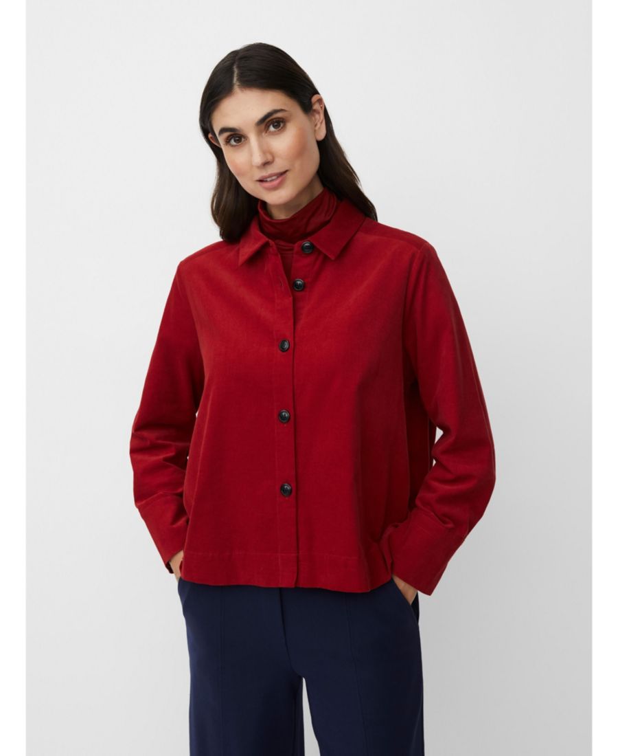 

Женская бархатная рубашка с длинными рукавами и воротником Masai Copenhagen, Red dahlia