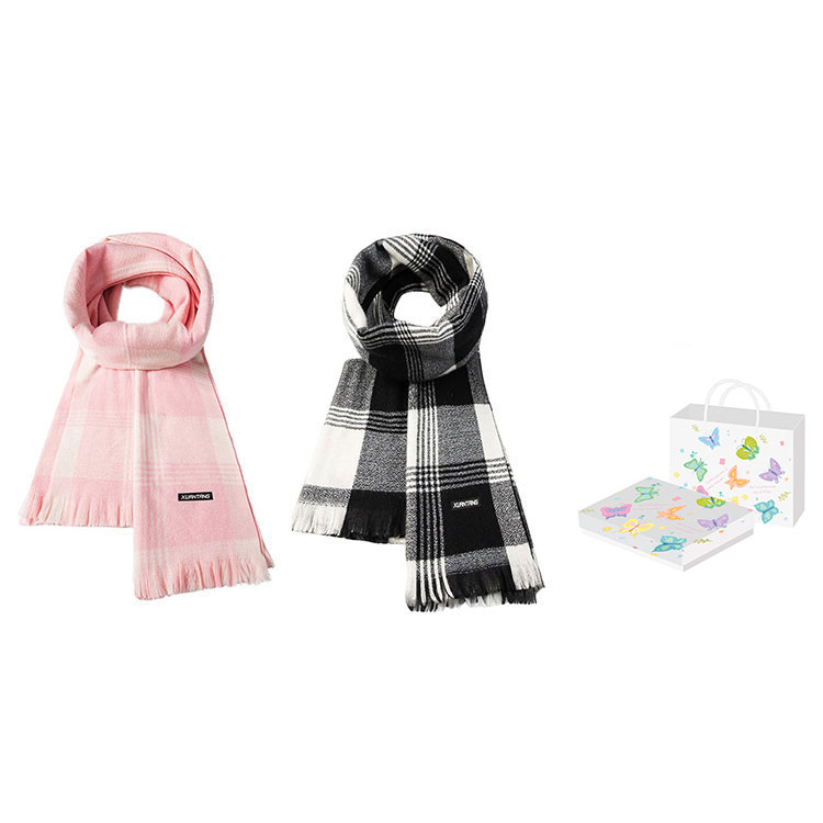 

Вязаный шарф унисекс, Black+Light Pink, Butterfly Box