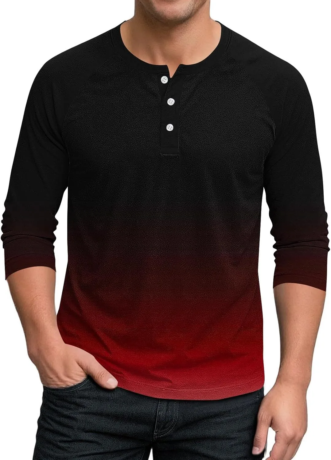 

Футболка Henley с градиентом и рукавом 3/4 Dovford