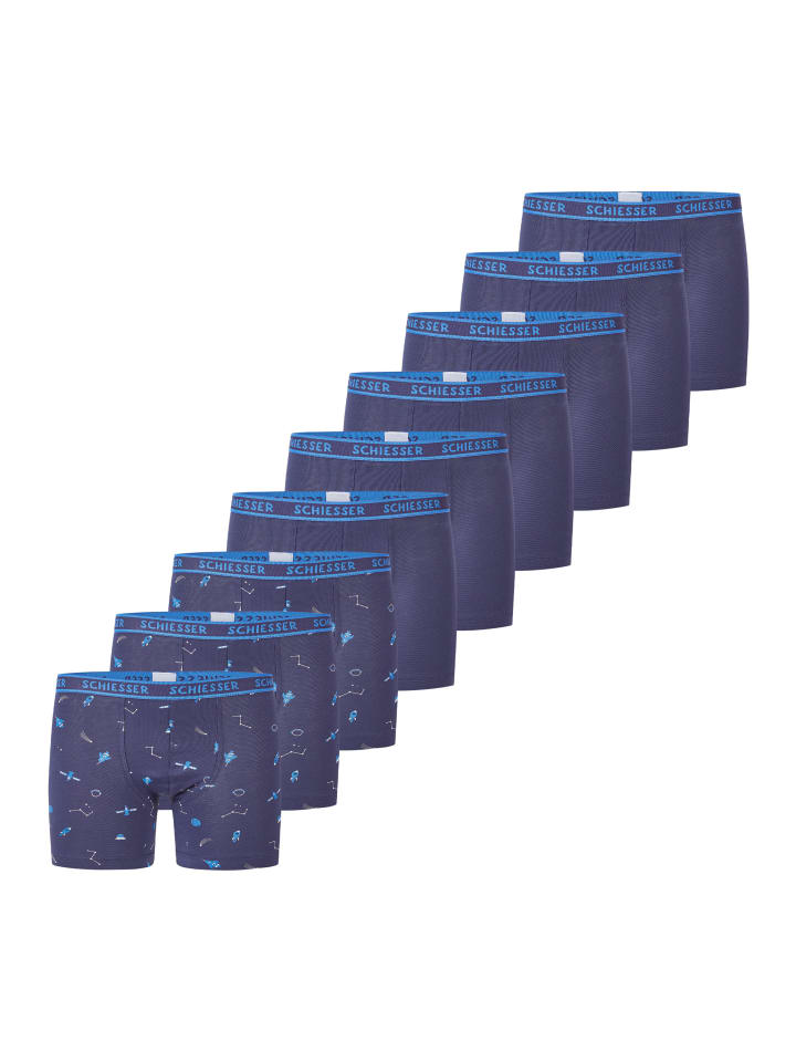 

Детские шорты/брюки в стиле ретро для мальчиков, 95/5, органический хлопок, синий с узором Schiesser