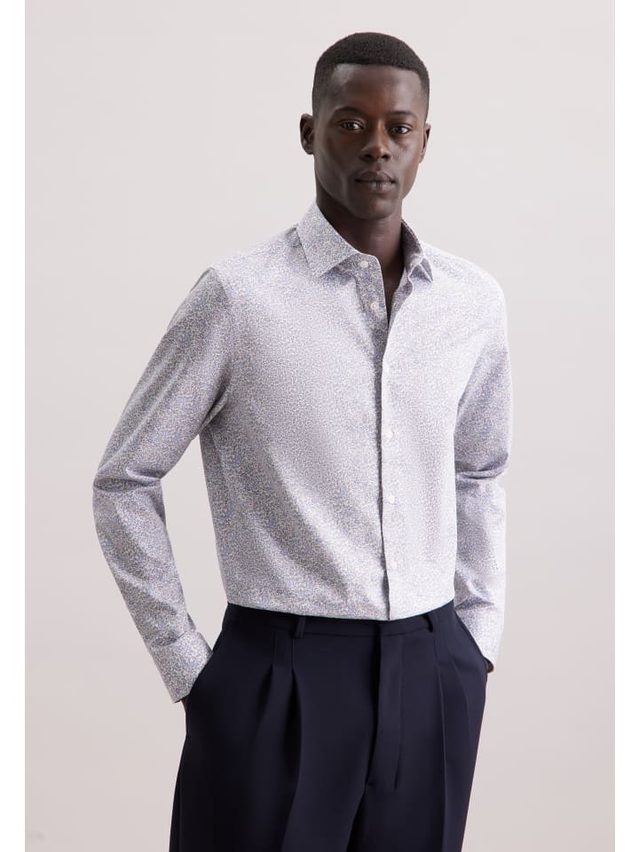 

Рубашка делового кроя среднего синего цвета Seidensticker