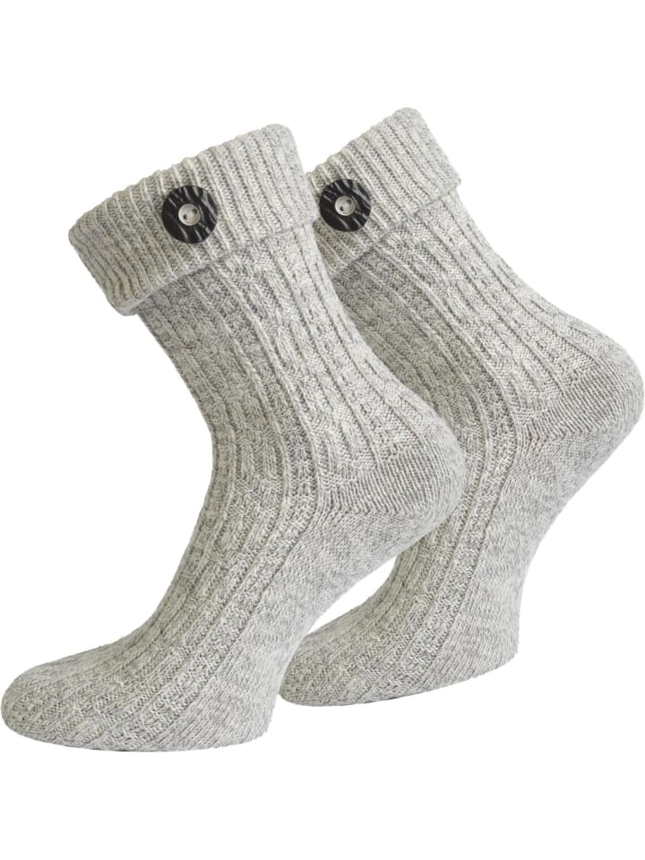 

Normani Традиционные носки с пуговицей серебристого меланжа