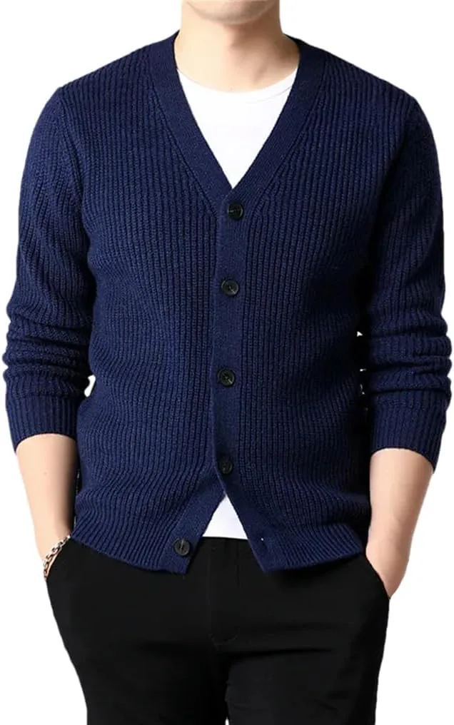 

Мужской полосатый кардиган V-образного выреза Dninmim