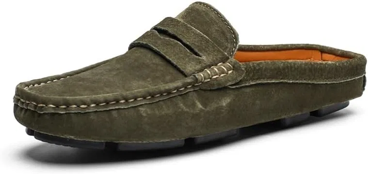 Мужские лоферы из нубуковой кожи, модель Penny Loafers, зеленый SayfuR