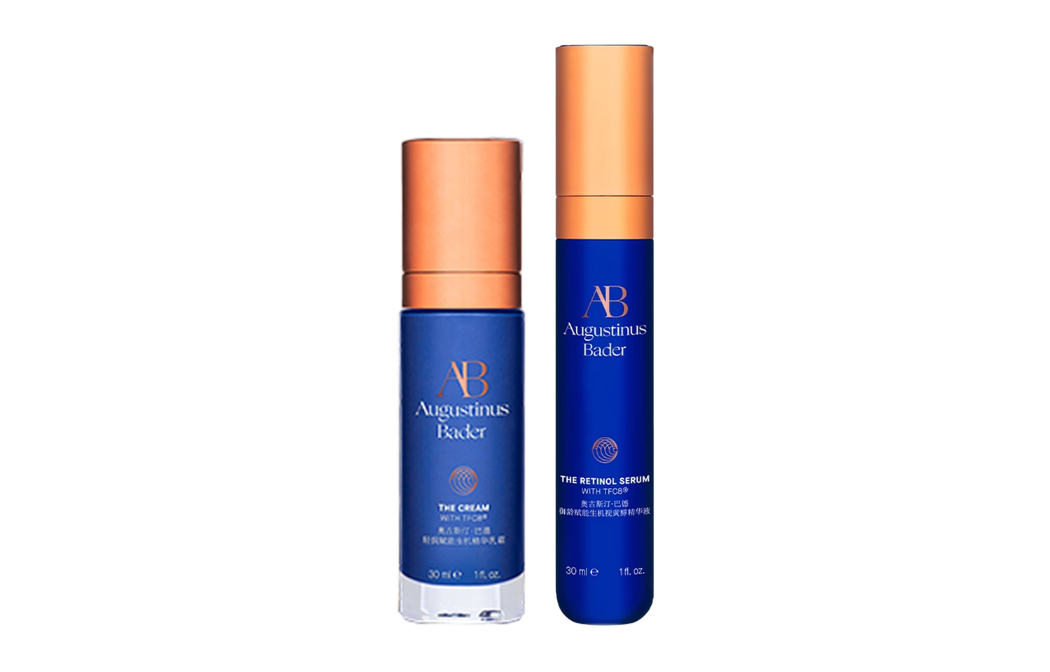 Augustinus Bader Набор для ухода за кожей Blue Gold Lightweight Cream+Blue A Serums увлажняющий и восстанавливающий комплект из двух средств — фото 2