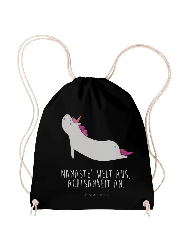 

Спортивная сумка Mr & Mrs Panda Sportbeutel Einhorn Yoga, черный