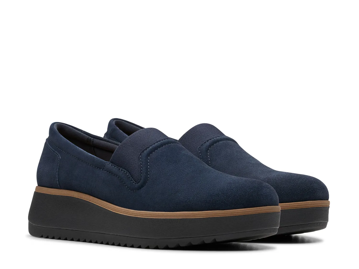 Слипоны Zylah Sky Wedge Slip-On Clarks, цвет navysuede — фото 4
