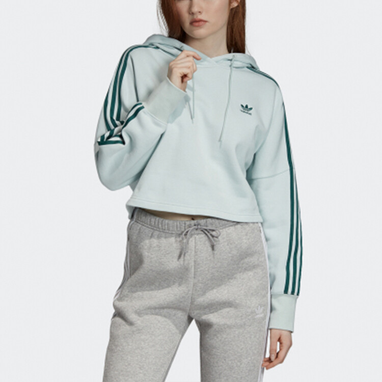 Свитшот женский Steam Green Adidas Originals, зеленый — фото 3