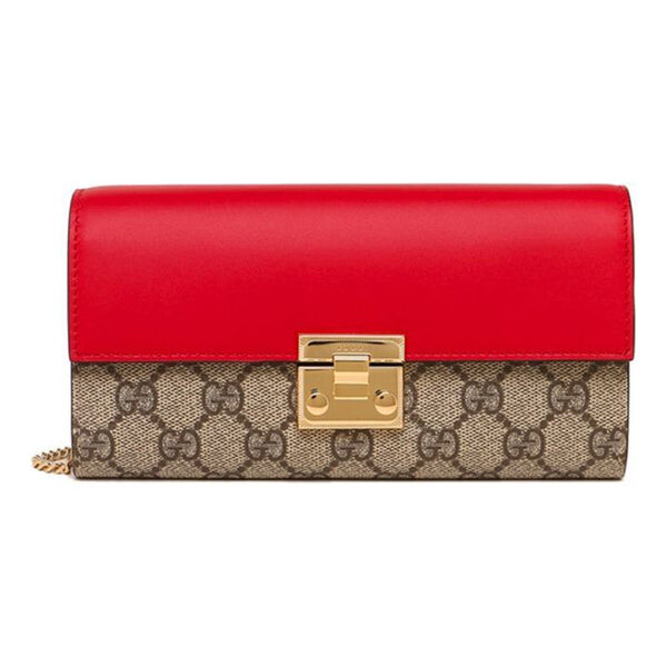 

Сумка padlock long single shoulder bag red Gucci, красный