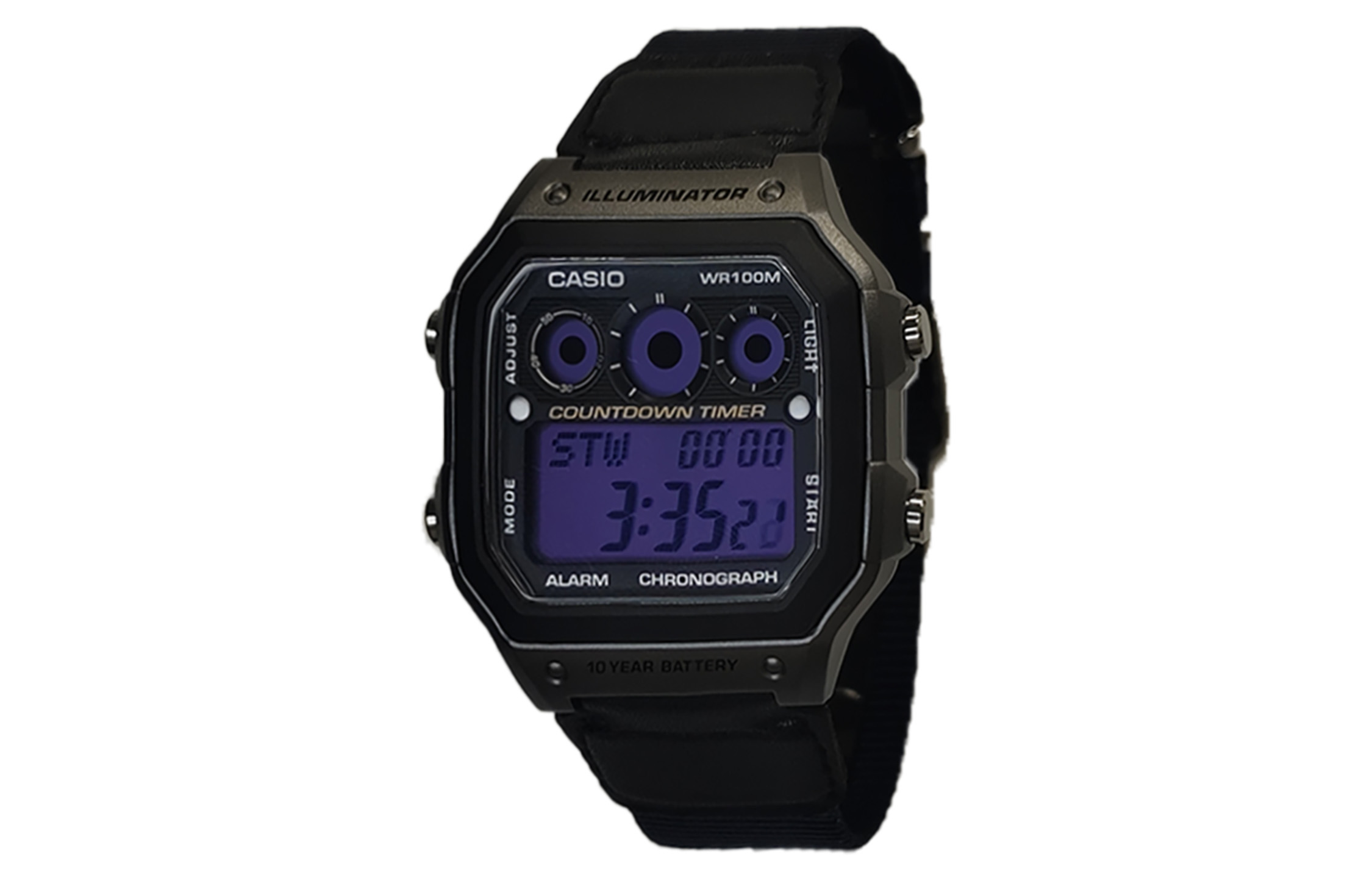 

CASIO Часы Retrofit Series Quartz Movement Watch Men's Watch Black Dial, Purple