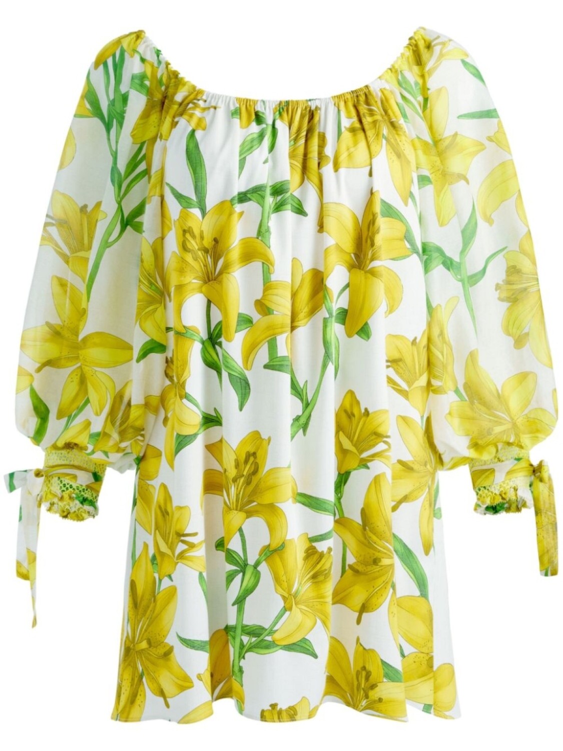 

Платье мини Artemis с открытыми плечами alice + olivia, желтый