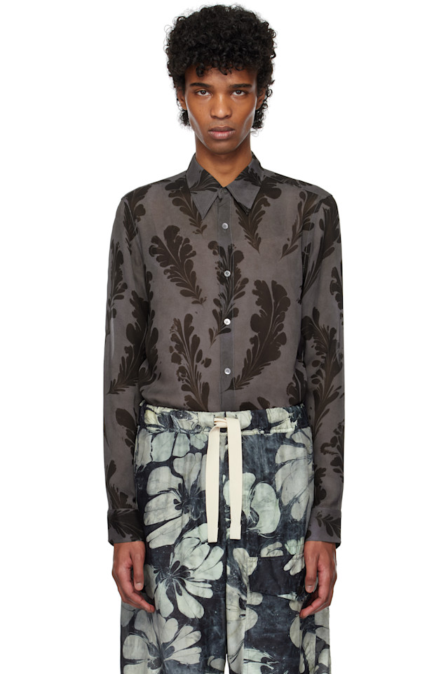

Облегающая рубашка Dries Van Noten, серый