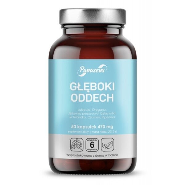 

Биологически активная добавка Panaseus Deep Breath, 50 капсул, дыхательная система