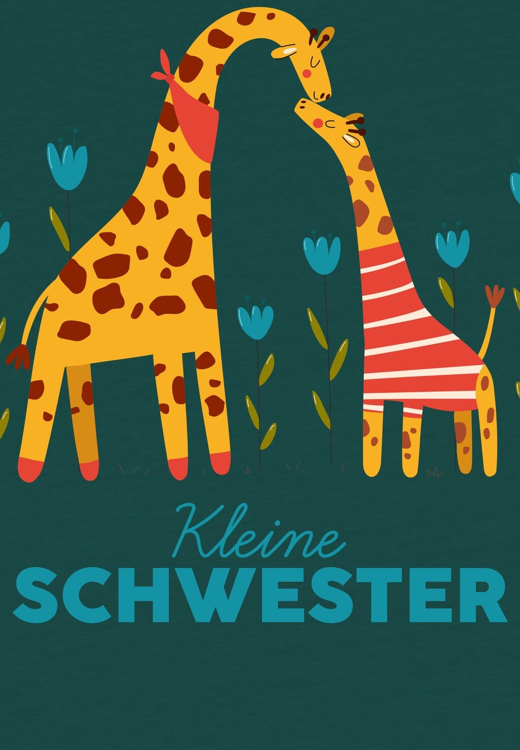 

Футболка с принтом GIRAFFE KLEINE SCHWESTER watapparel, темно-зеленый