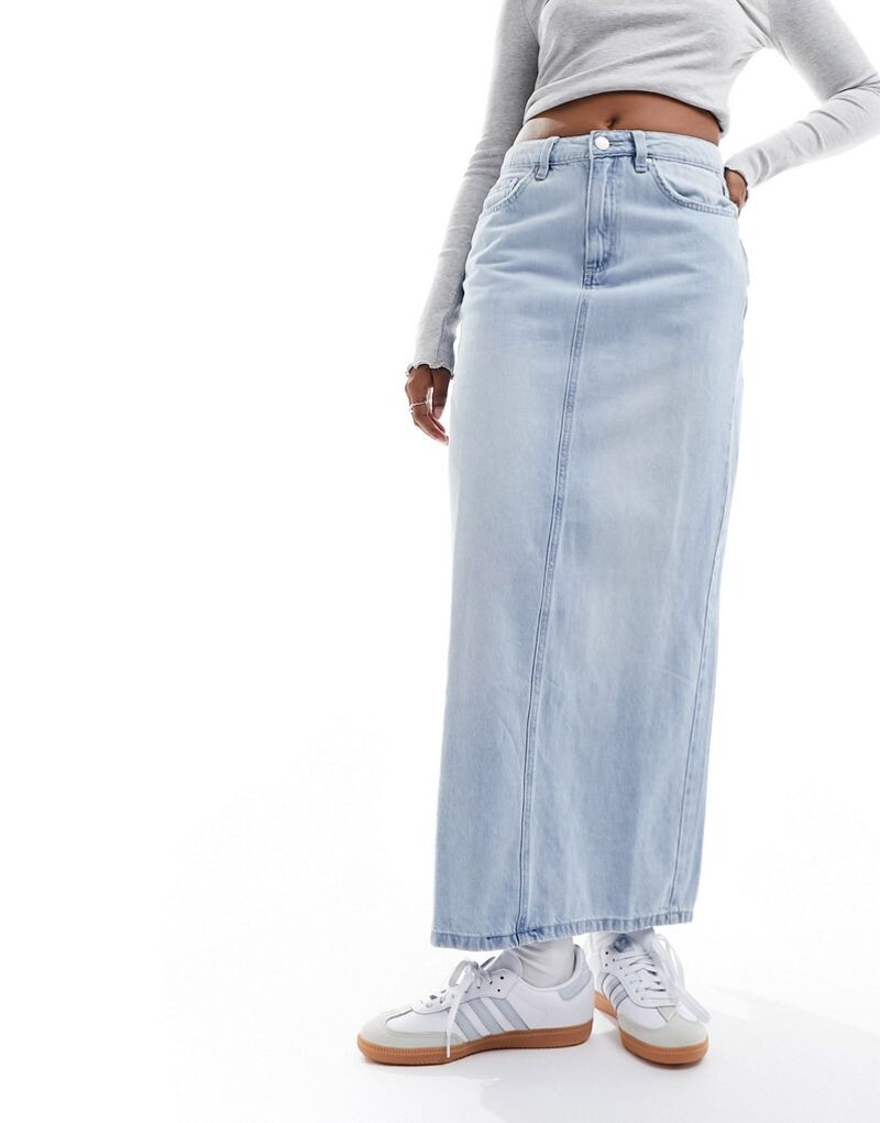 

Светлая синяя длинная джинсовая юбка прямого кроя Cotton On Cotton:On