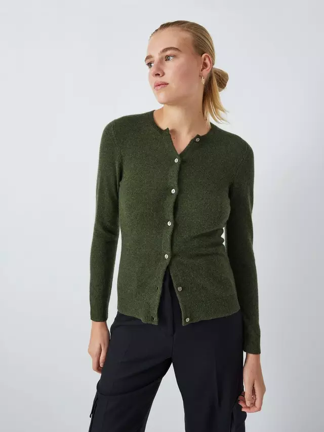 

Кардиган John Lewis Cashmere Crew Neck, темно-зеленый