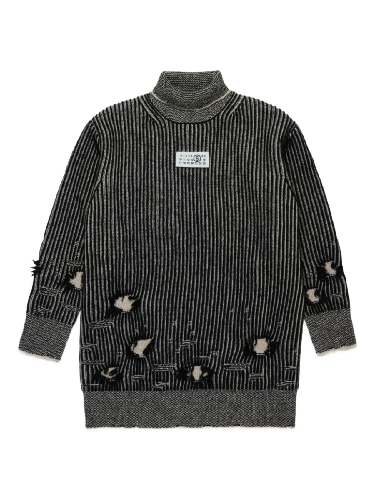 

MM6 Maison Margiela Kids шерстяное платье с нашивкой-логотипом, черный