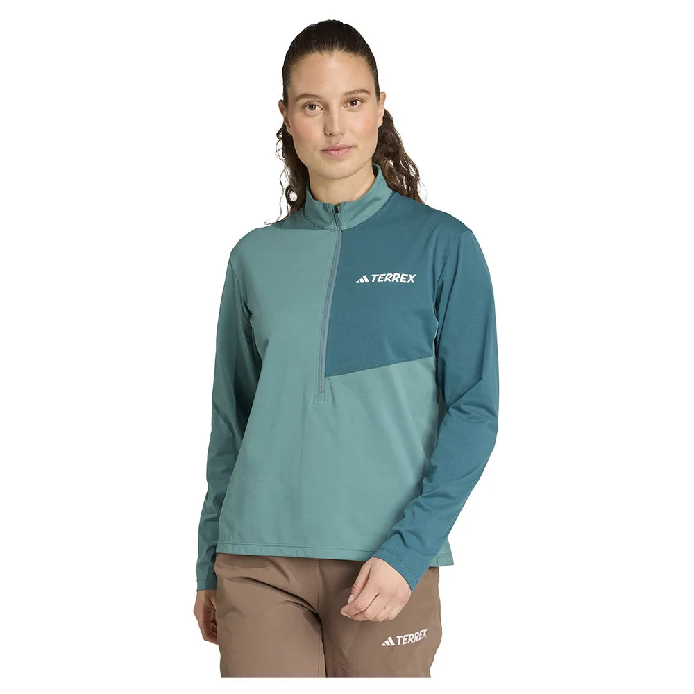 

Лонгслив adidas Terrex Multi Climacool half zip, зеленый