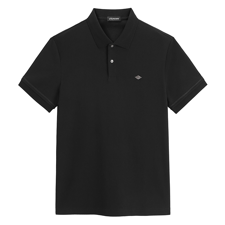 

Футболка-поло мужская с воротником-поло умеренного прямого кроя PEACEBIRD MEN, черный, batch 1