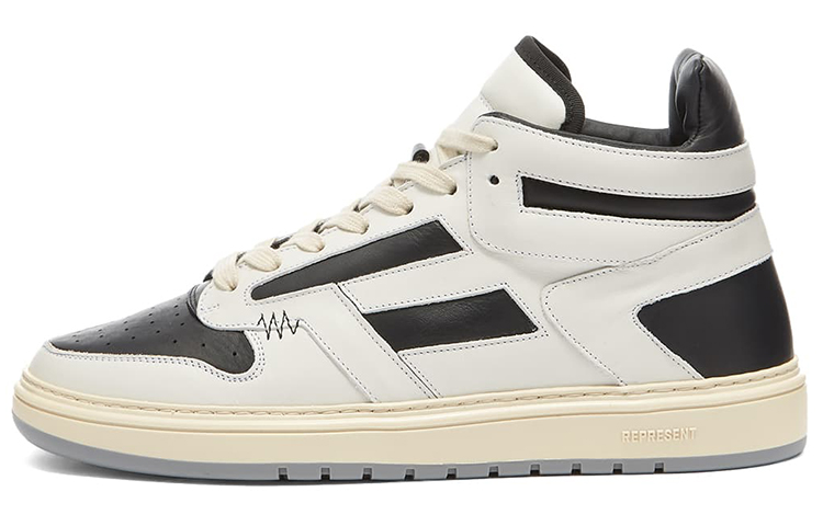 

REPRESENT Стильные мужские кроссовки Reptor Hi Sneaker для скейтбординга, белые, черные, в стиле пэчворк