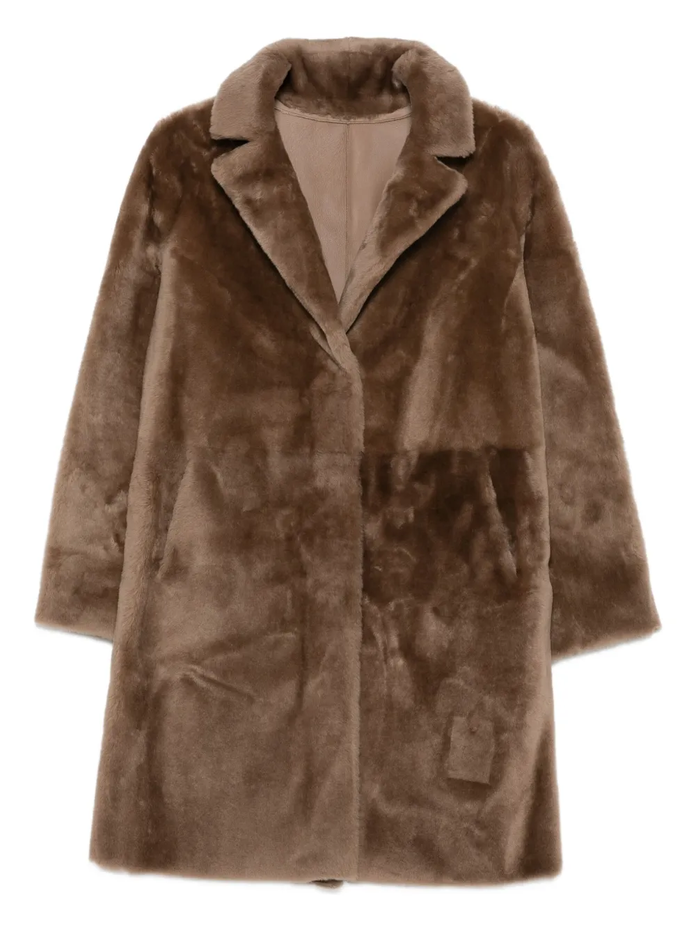 

Флисовое пальто с лацканами Suprema, коричневый