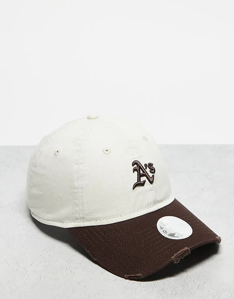 

Кепка контрастная Oakland Athletics 9twenty в кремово-белом цвете New Era