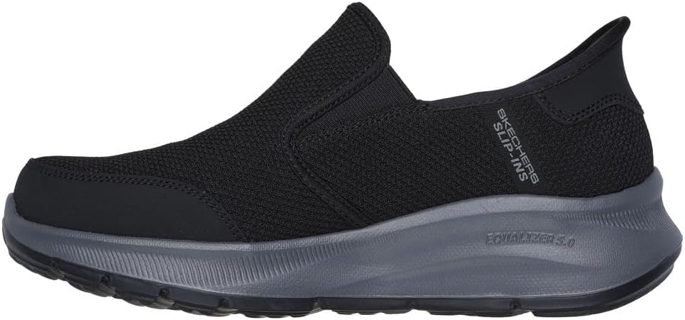 Мужские кроссовки Skechers Relaxed Fit Equalizer 5.0 без шнурков, черный/угольный — фото 4