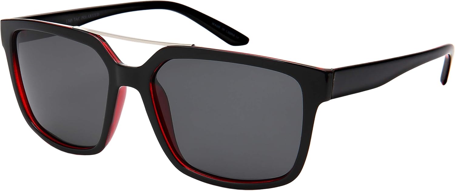 

Солнцезащитные очки Edge I-Wear Square Polarized для женщин и мужчин, рыболовные очки с геометрическим рисунком 1305TT-P-2(BLK+CLR.sd) EDGEIWEAR, Black+clear Red Frame/Grey Polarized Lens