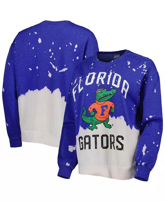 

Женская толстовка-пуловер Royal Florida Gators Twice As Nice Faded Dip-Dye Gameday Couture