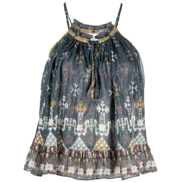

Футболка flared geometric-print halterneck top Etoile Isabel Marant, мультиколор