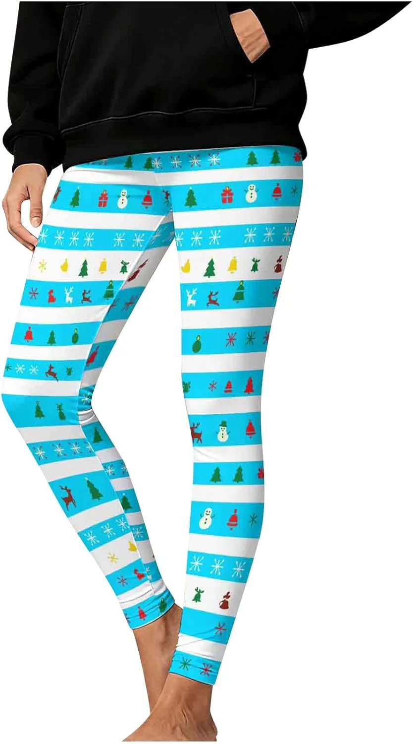 

Женские праздничные леггинсы с полосками High Waist для йоги