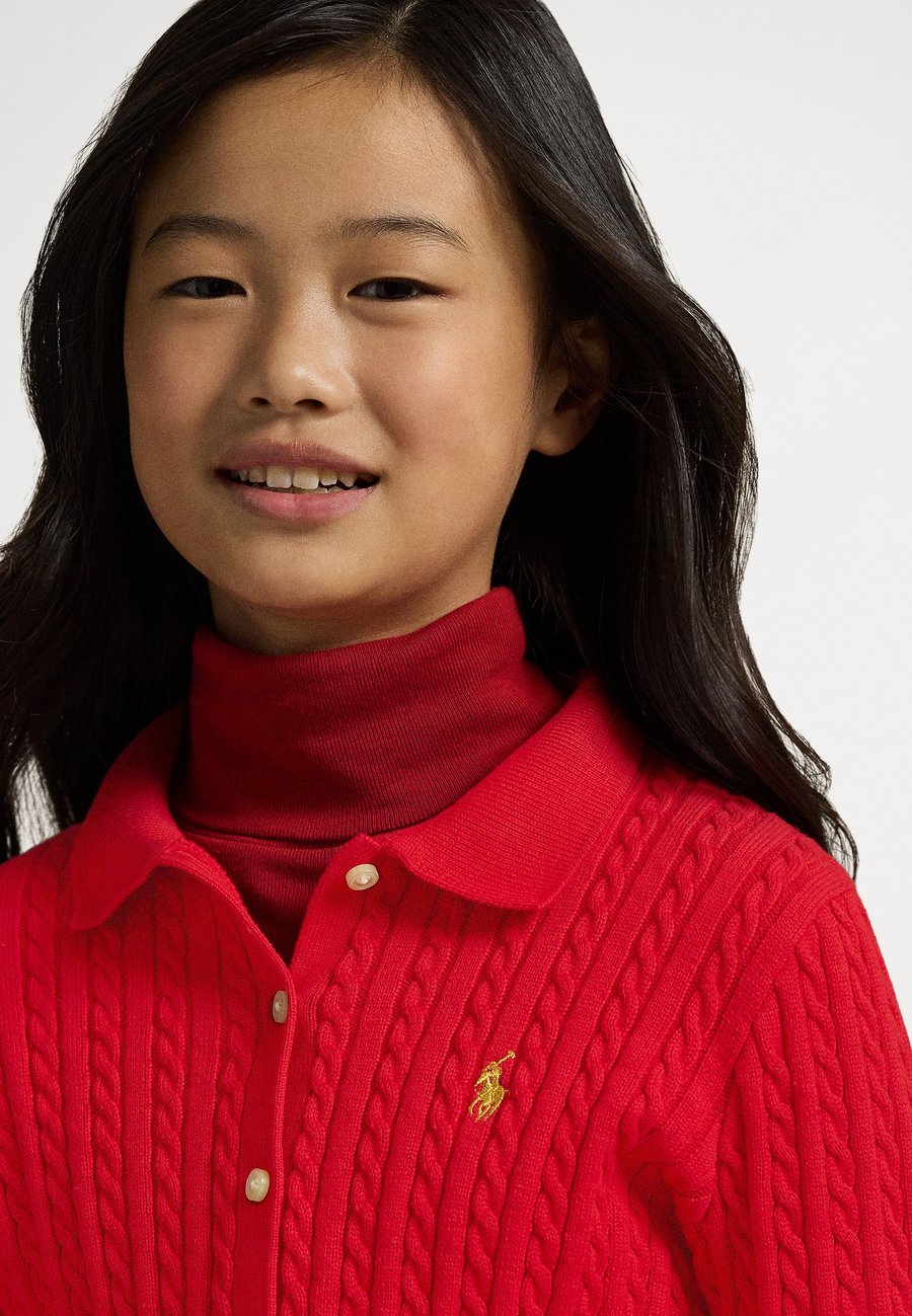 Кардиган Polo Ralph Lauren COTTON POLO CARDIGAN & SKIRT SET 7-14Y, Red/Gold/Red — фото 3