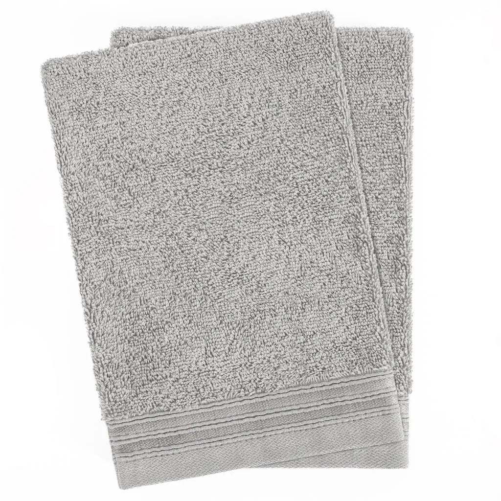 

Мочалки Набор из 2-х штук, 15x22 см, 100% хлопок, мягкие и впитывающие Hammetex, светло-серый