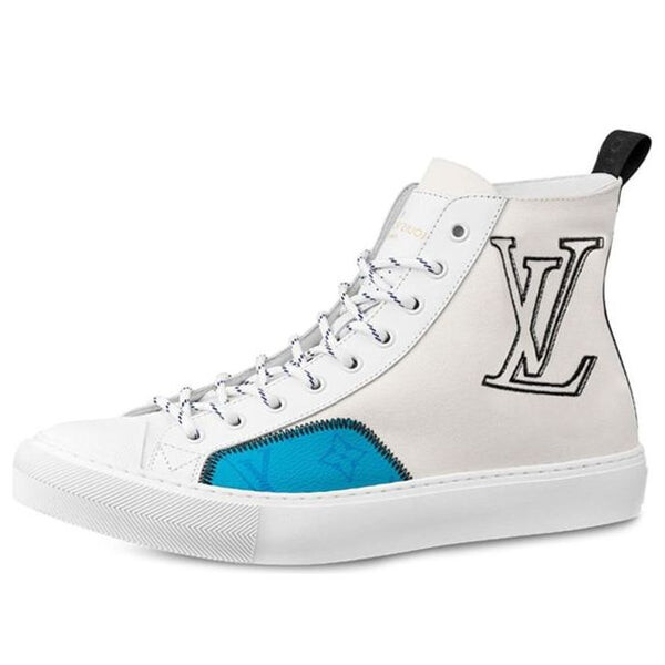 

Кроссовки tattoo ankle sneakers 'white black with blue monogram' Louis Vuitton, белый