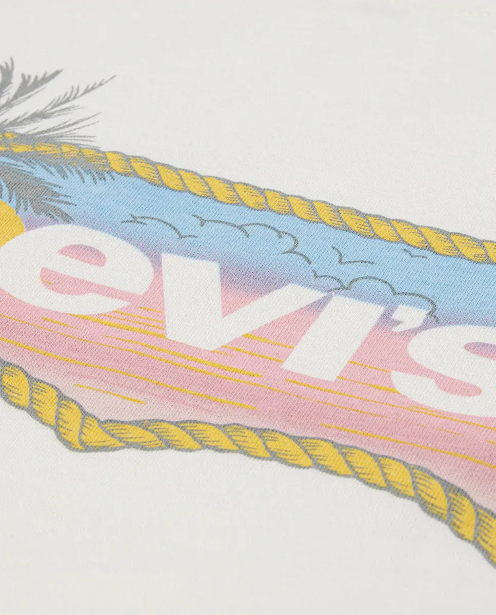 Футболка с градиентом и изображением летучей мыши от Levi's, белый — фото 3