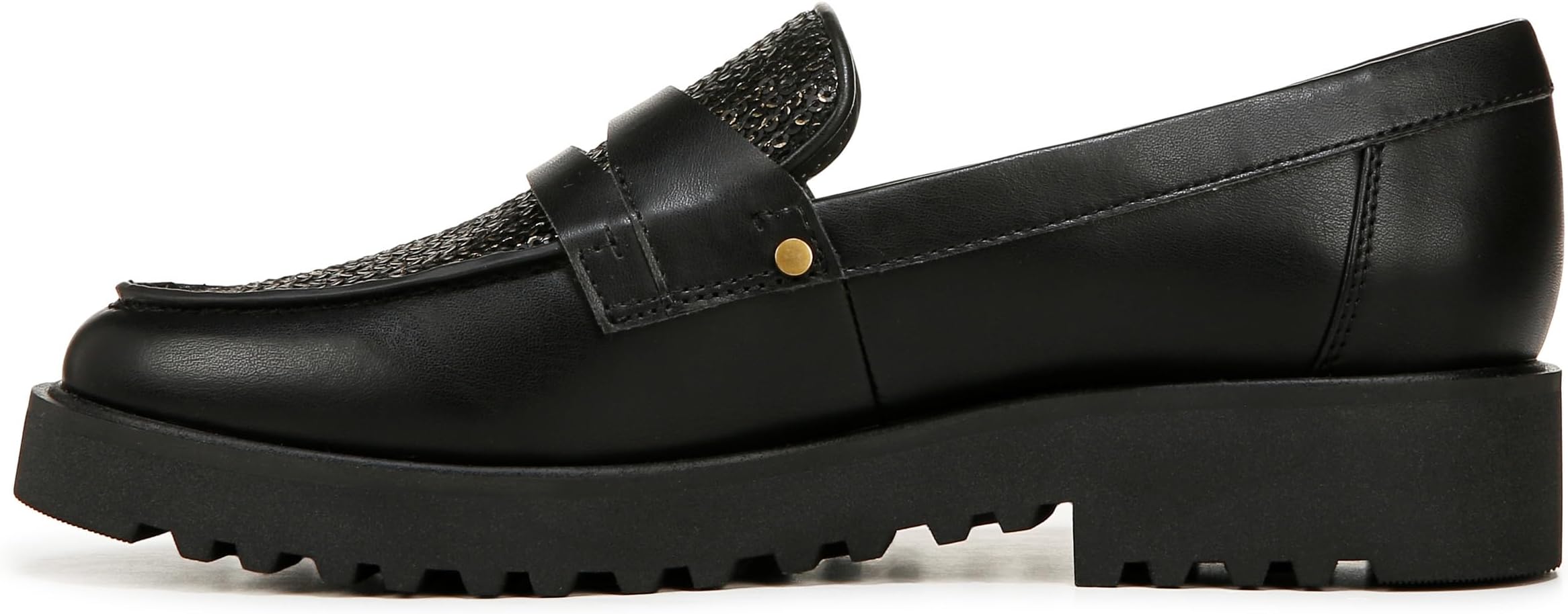 Лоферы Franco Sarto Cassandra Slip-Ons, цвет Black Sequins/Faux Leather — фото 4