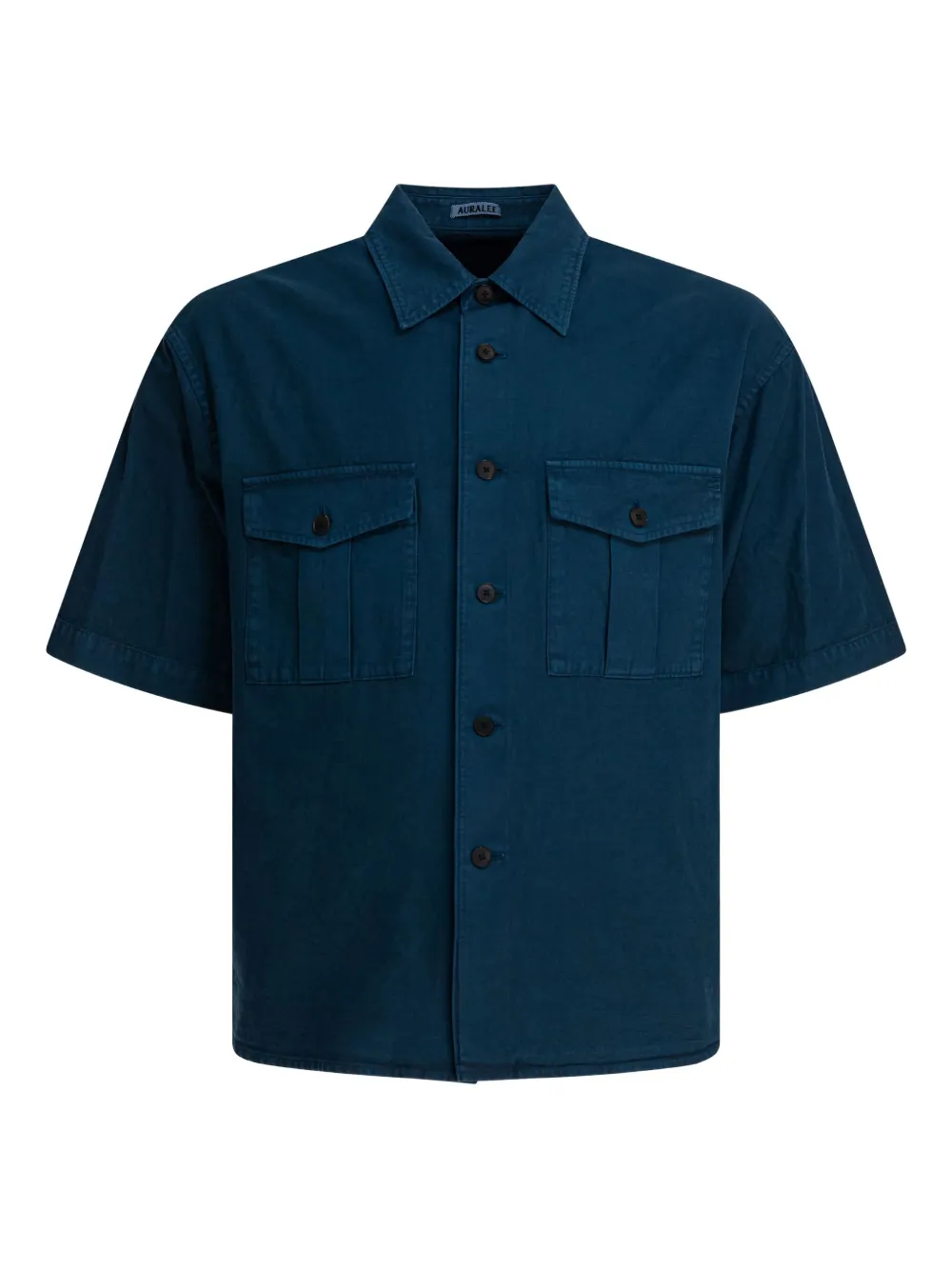

Хлопковая рубашка с двумя карманами Auralee, синий