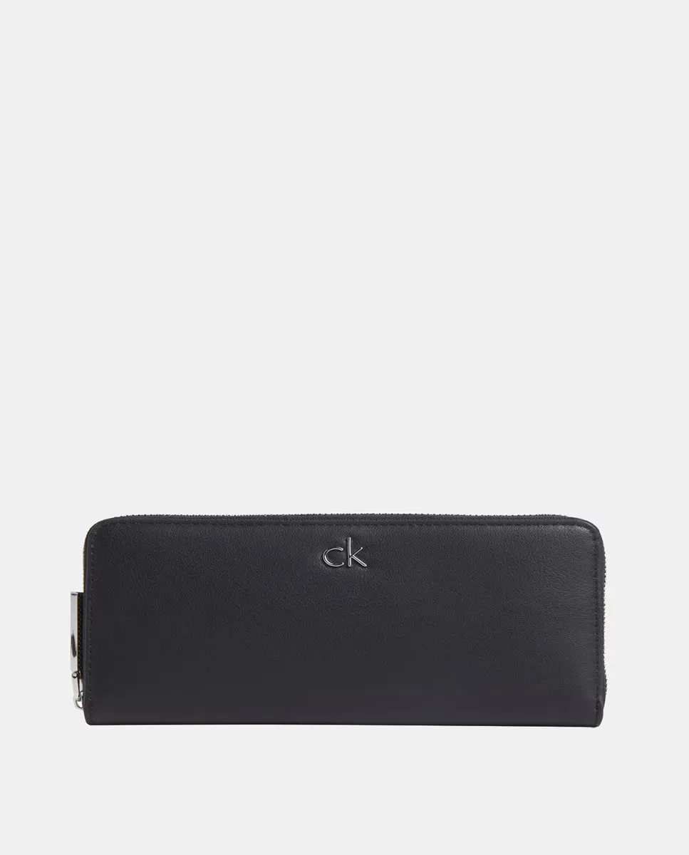 

Металлический кошелек с монограммой Calvin Klein, чёрный
