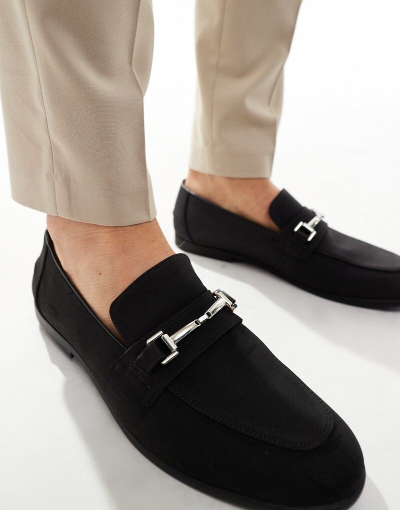 Черные лоферы из искусственной замши ASOS DESIGN с трензелем — фото 2