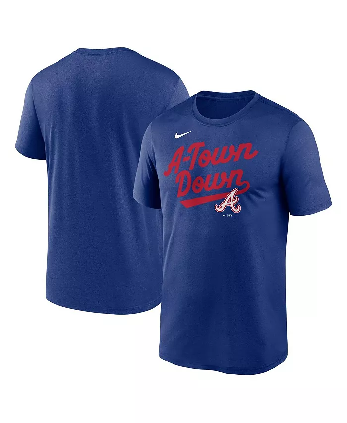 

Мужская футболка Royal Atlanta Braves 2025 City Connect Team Phrase Script Legend Performance Nike