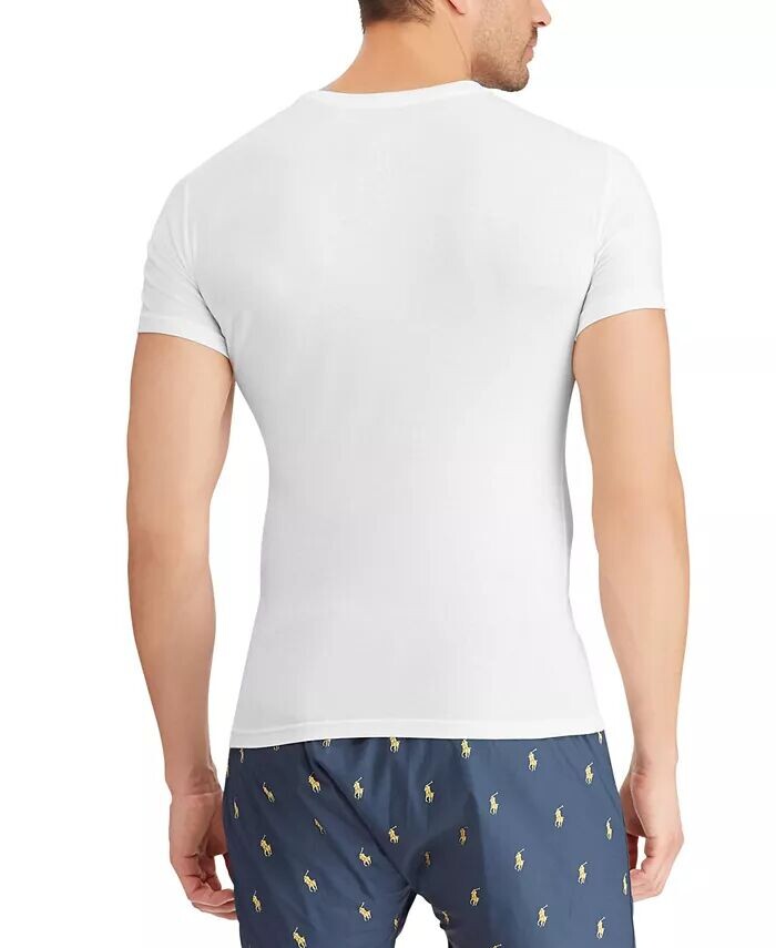 Мужская облегающая майка с круглым вырезом, 3 шт. в упаковке Polo Ralph Lauren, белый — фото 2
